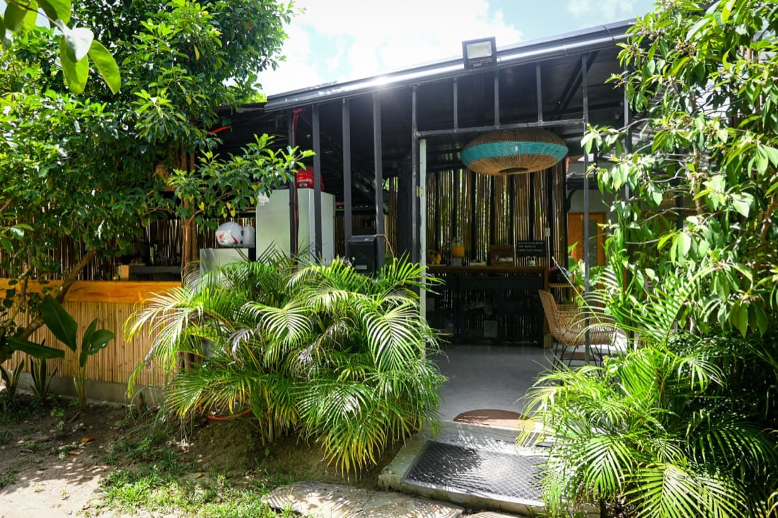 Casa Nacpan from above, set in the greenery